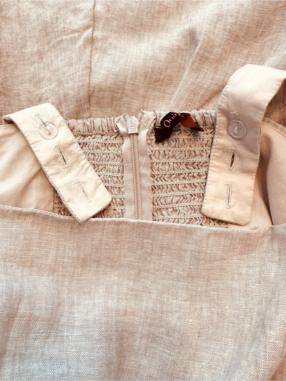 Quince 100% European Linen Fit & Flare Midi Dress Flax Beige Neutral Size Medium - Picture 5 of 16